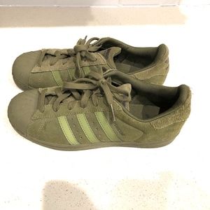 Suede Adidas Hardshell Superstars Olive Green